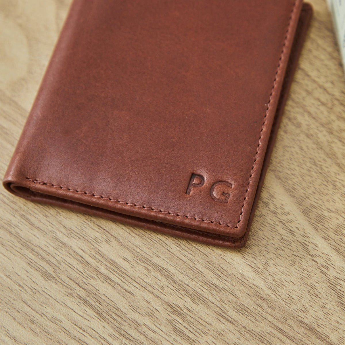 Personalised Tan Leather Wallet 