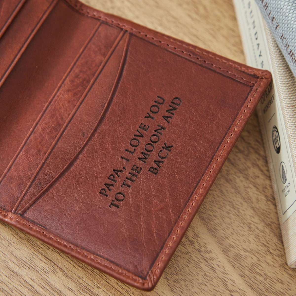 Personalised Tan Leather Wallet 