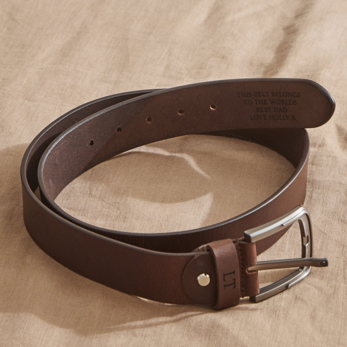 Personalised Brown Leather Belt