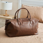 Personalised Tan Embroidered PU Weekend Holdall Bag 