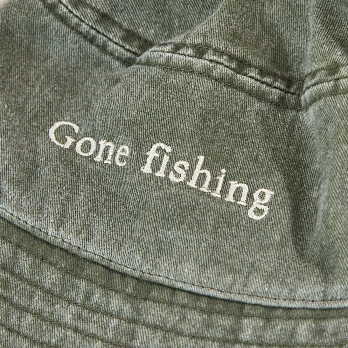 Personalised Vintage Bucket Hat in Olive Green