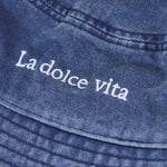 Personalised Vintage Bucket Hat in Denim Blue