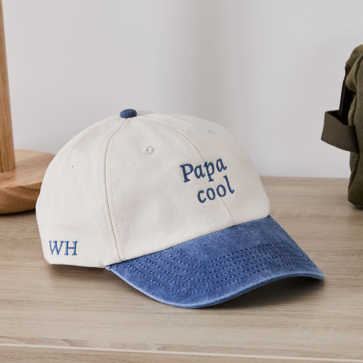 Personalised Ecru and Blue Cool Father's Day Cap