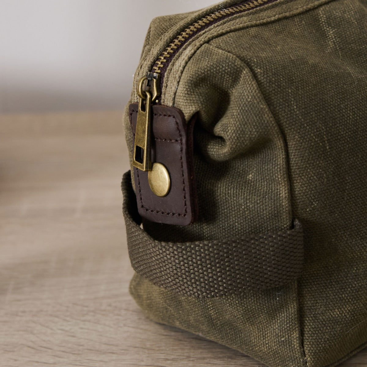 Personalised Khaki Green Mens Wash Bag