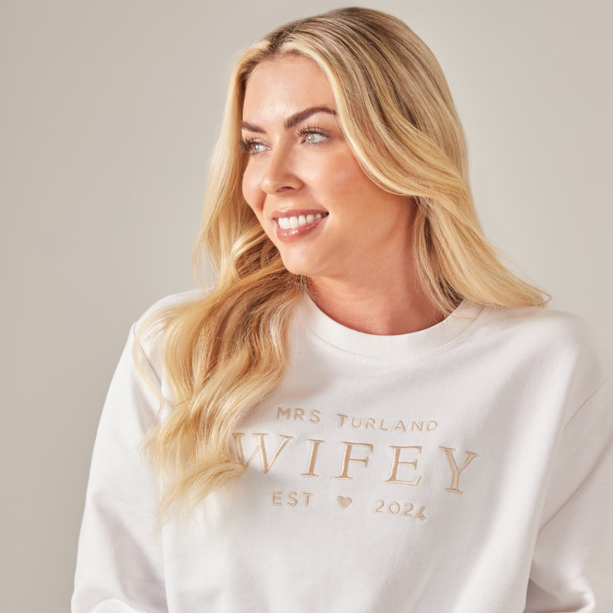 Personalised White Wifey Sweatshirt