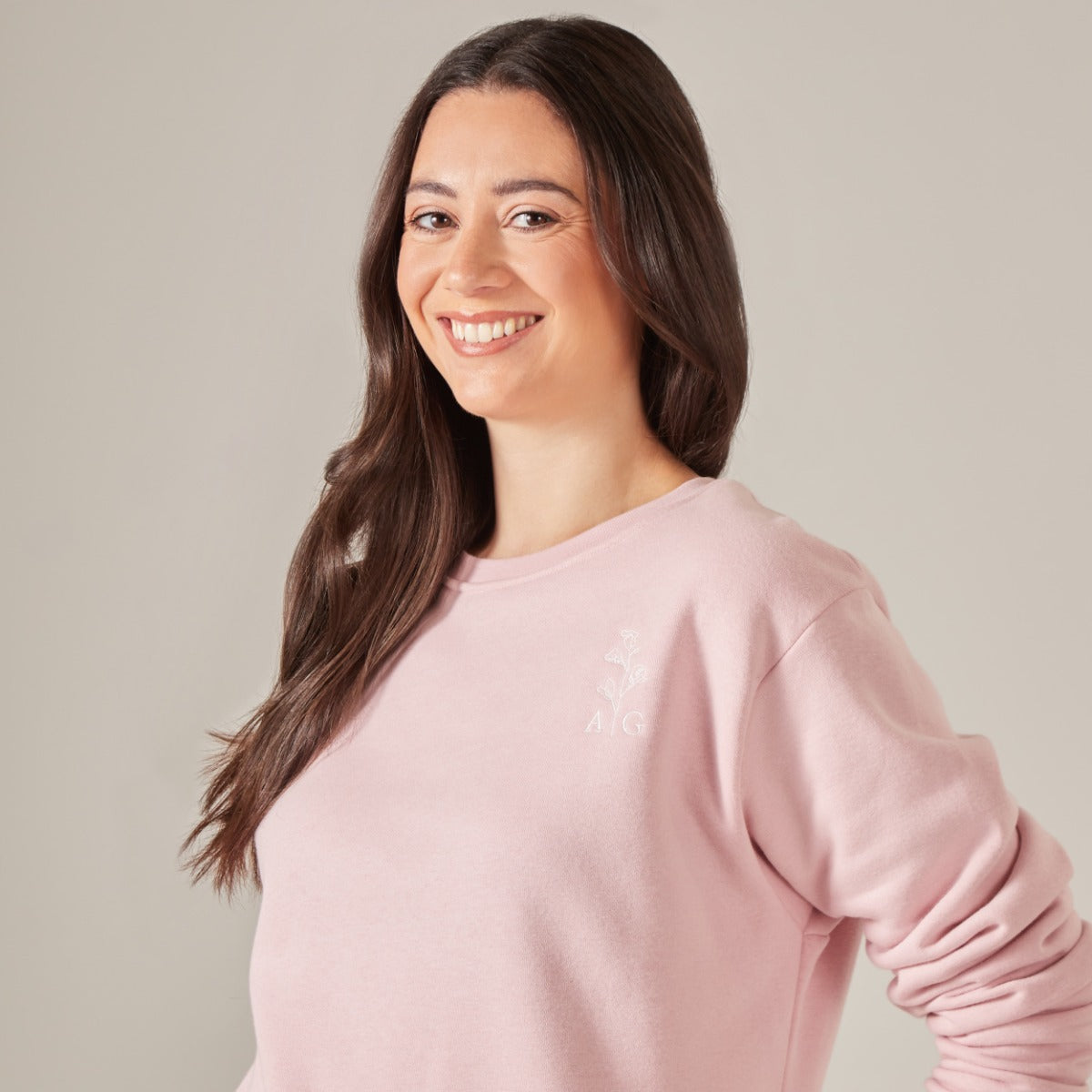 Personalised Pink Birth Flower Sweatshirt_April
