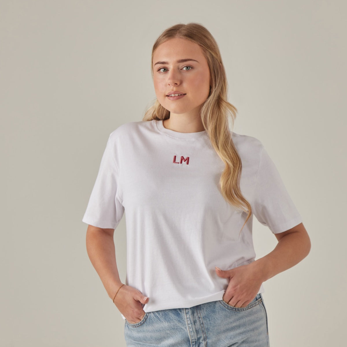 Personalised Red Pink Bright Initial T-Shirt 