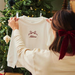 Personalised Kids' Red Bow White Jumper 