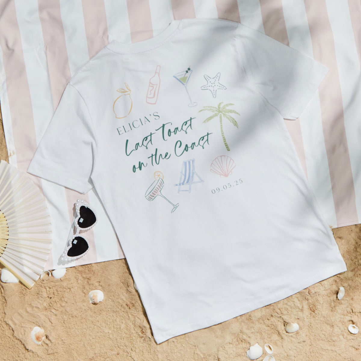 Personalised Last Toast On The Coast Hen T-Shirt 