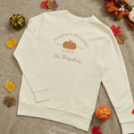 Personalised Ecru Pumpkin Picking Crew Adult Sweatshirt