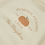 Personalised Ecru Pumpkin Picking Crew Children's Sweatshirt