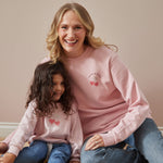 Personalised Womens Pink Heart Cherry Sweatshirt