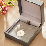 Personalised Birth Flower Sterling Silver Disc Necklace