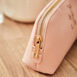 Personalised Birth Flower Pink Medium Make-Up Bag