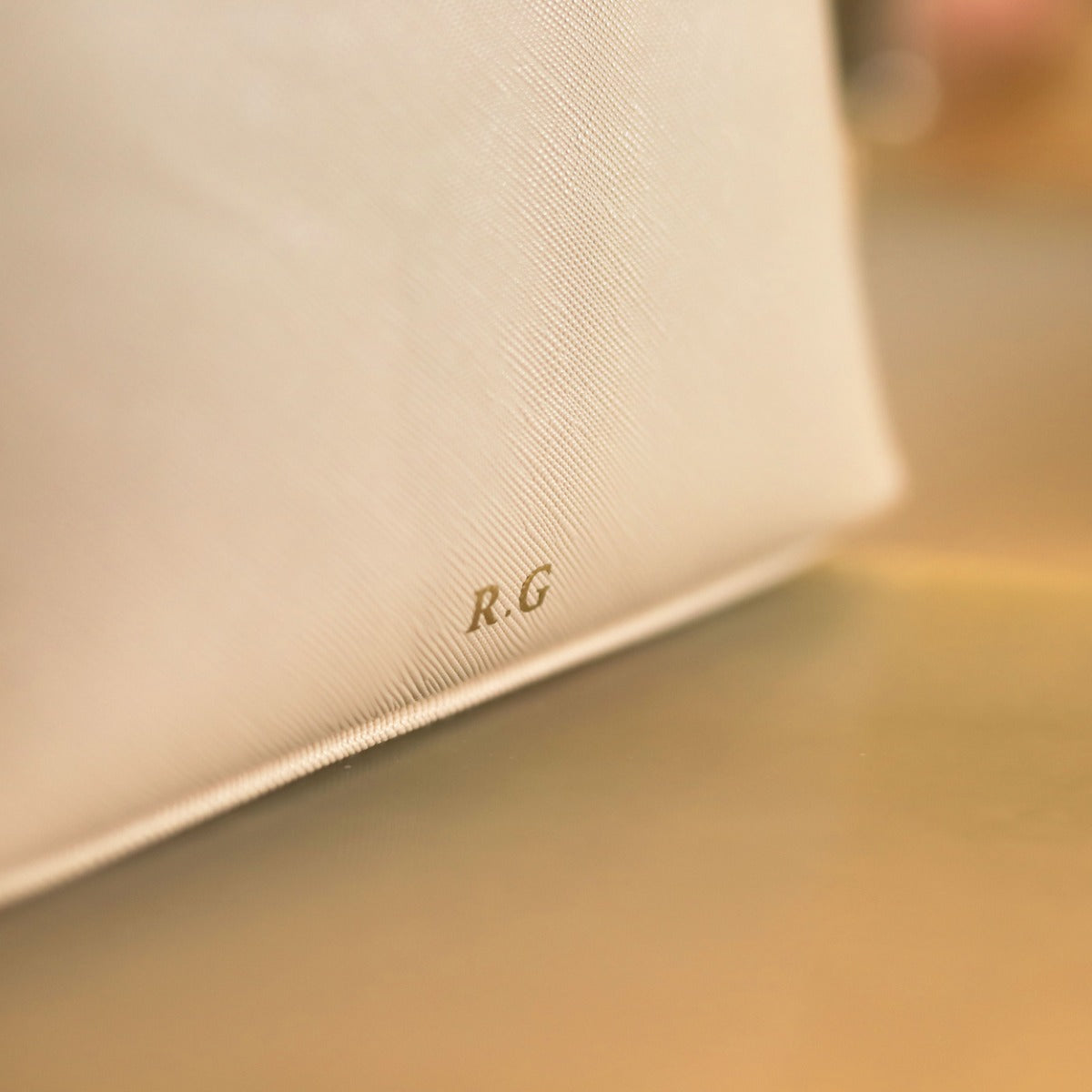 Personalised Medium White Make-Up Bag