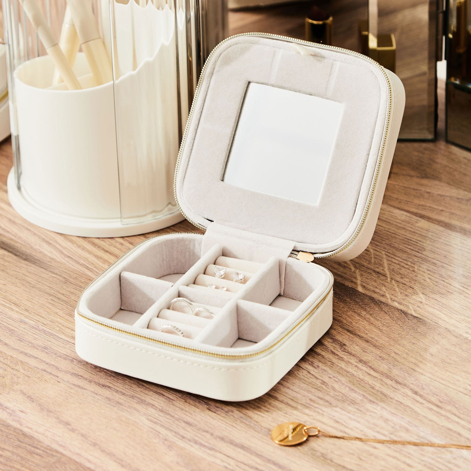 Personalised White Polka Dot Jewellery Box