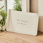 Personalised White Bridal Pouch