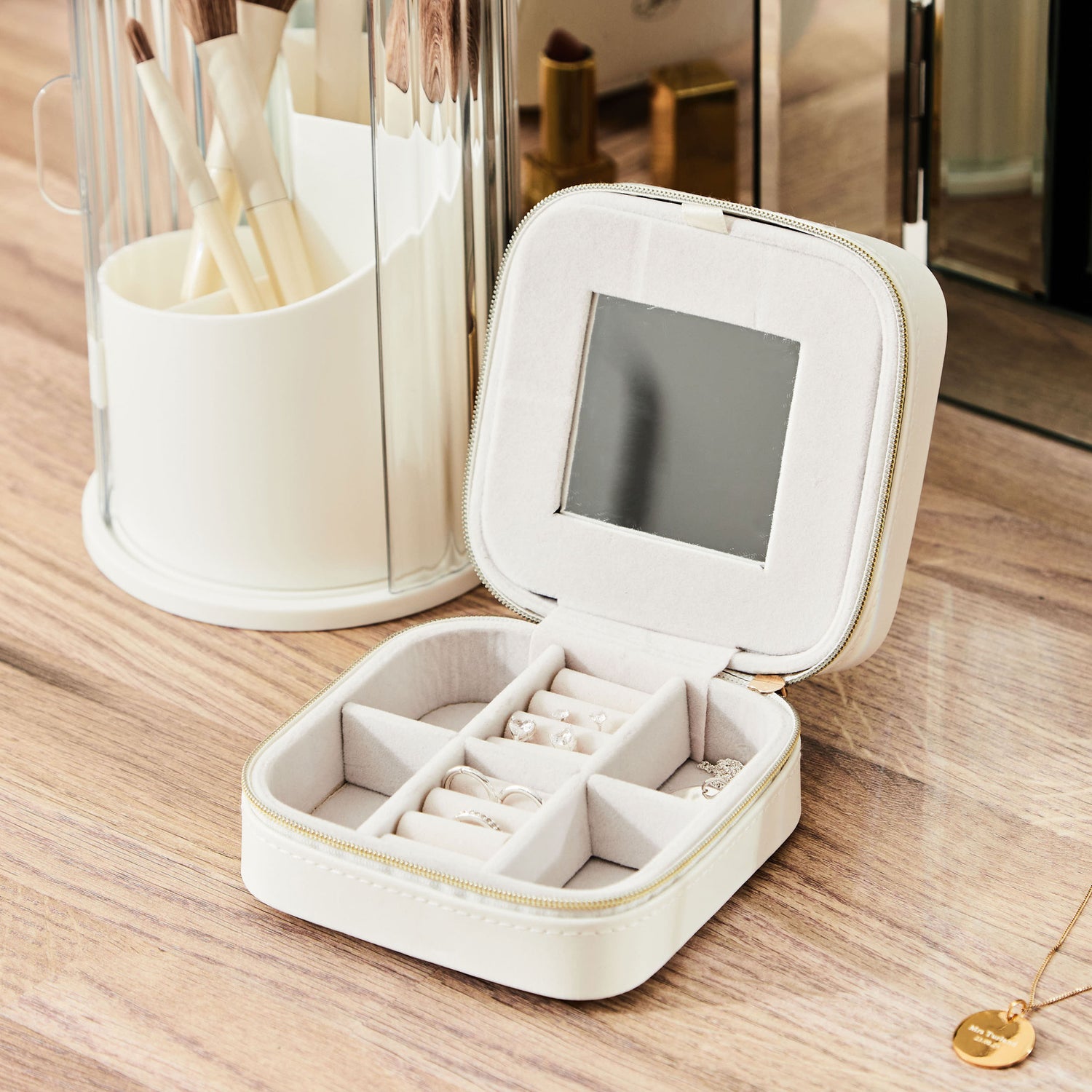 Personalised White Birth Flower Jewellery Box