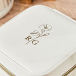 Personalised White Birth Flower Jewellery Box