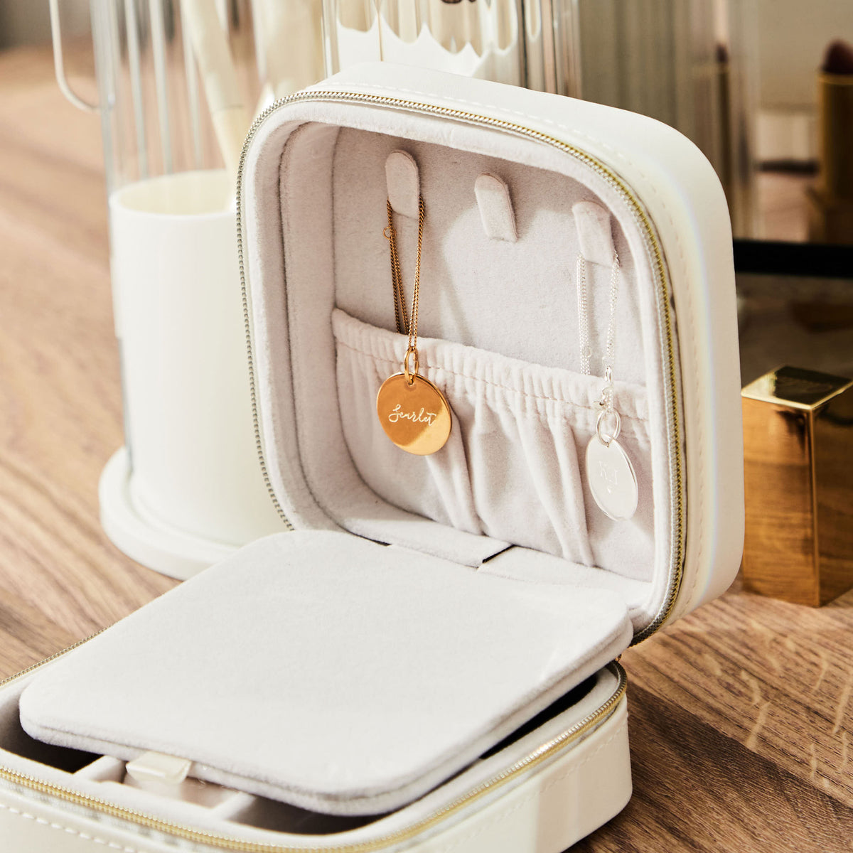 Personalised White Birth Flower Jewellery Box