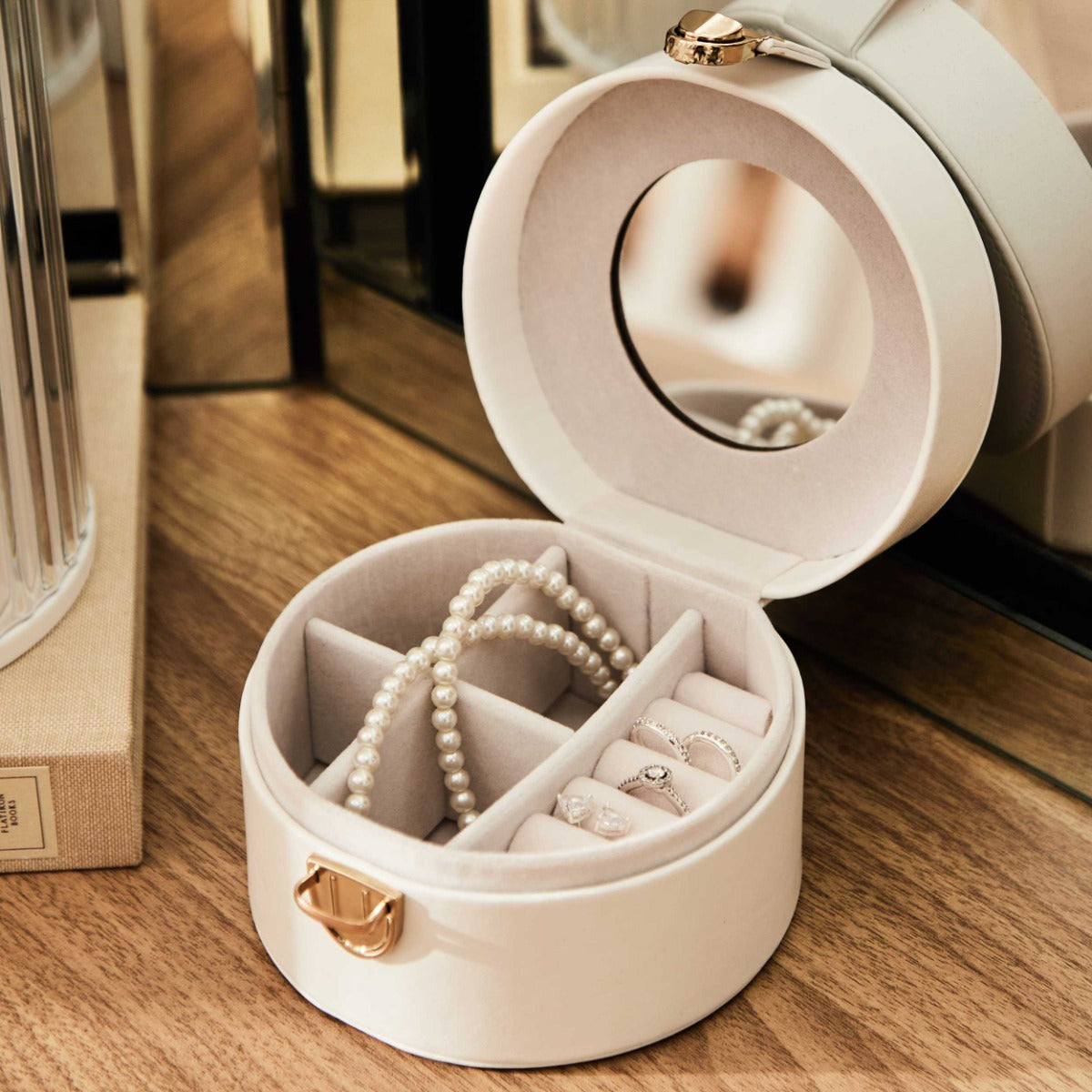 Personalised Everyday White Traditional Round Jewellery Box