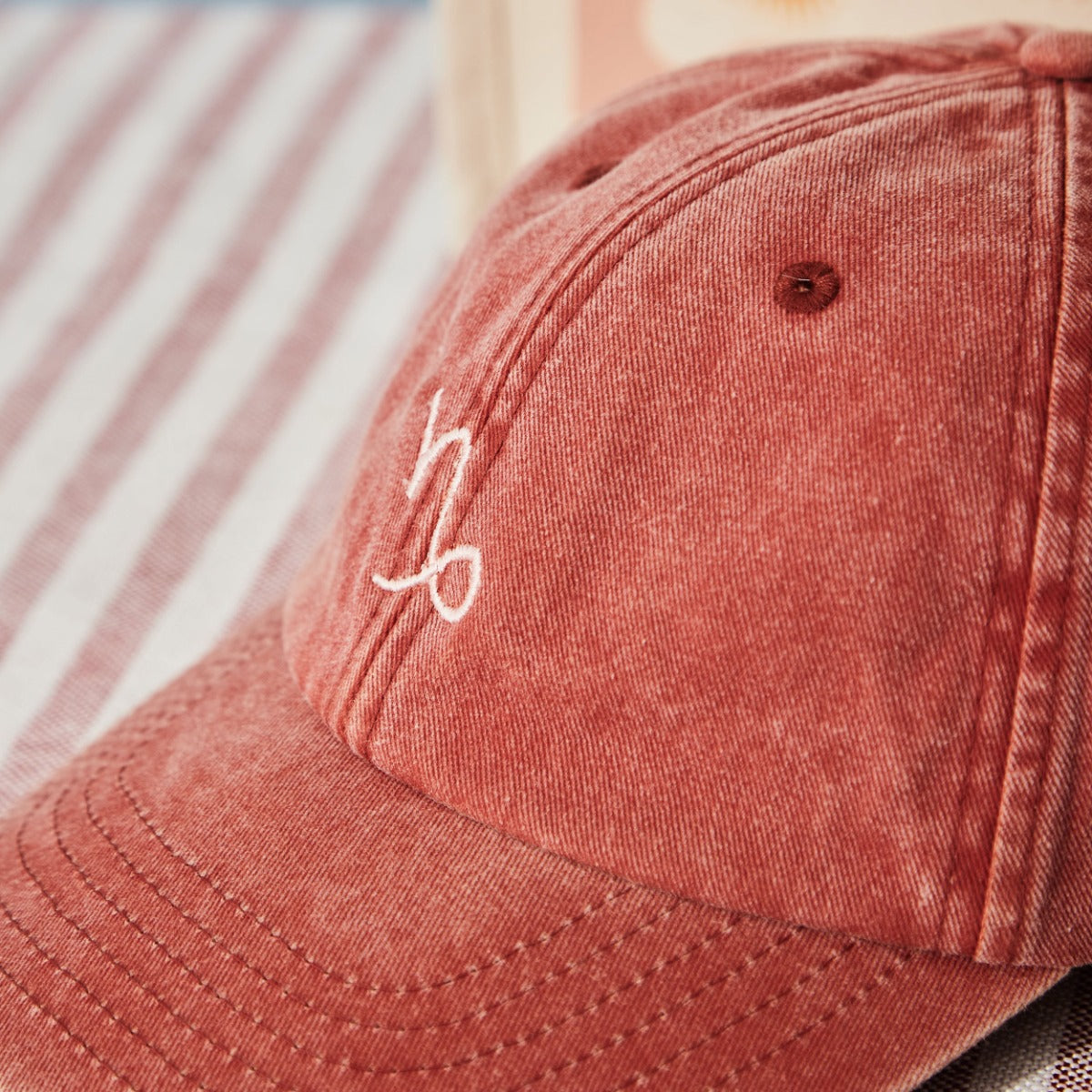 Personalised Zodiac Sign Cap in Rust by Made Yours