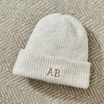 Personalised Almond Initial Beanie 