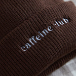 Personalised Walnut Brown Beanie Hat with Customisable slogan