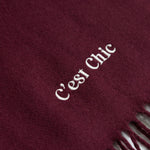 Personalised Slogan Long Burgundy Tassled Scarf