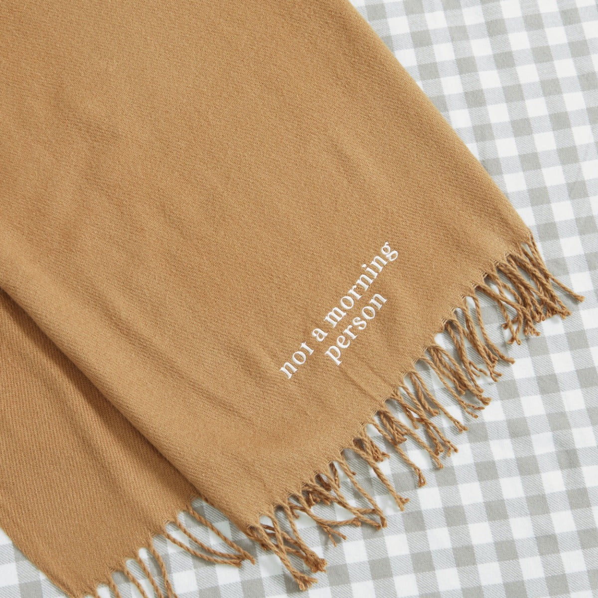 Personalised Biscuit Scarf with Embroidered Customisable Slogan 