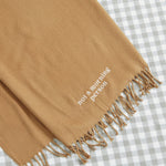 Personalised Biscuit Scarf with Embroidered Customisable Slogan 