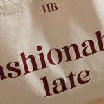 Personalised Slogan Cotton Canvas Tote Bag in Burgundy