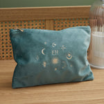 Personalised Zodiac Large Teal Velvet Bag