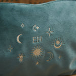 Personalised Zodiac Large Teal Velvet Bag