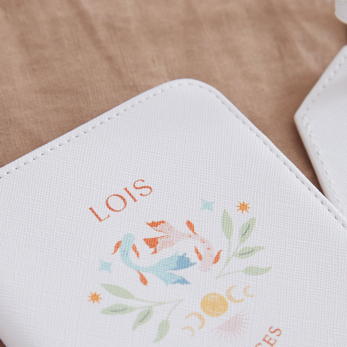 Personalised Zodiac Passport Cover & Luggage Tag in White
