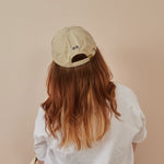 Personalised Embroidered Cream Slogan Baseball Cap