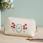 Personalised Oyster Birth flower Make Up Bag