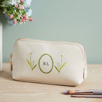 Personalised Oyster Birth flower Make Up Bag