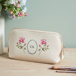 Personalised Oyster Birth flower Make Up Bag