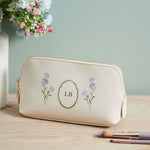 Personalised Oyster Birth flower Make Up Bag