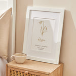 Personalised Birth Flower A3 Framed Print