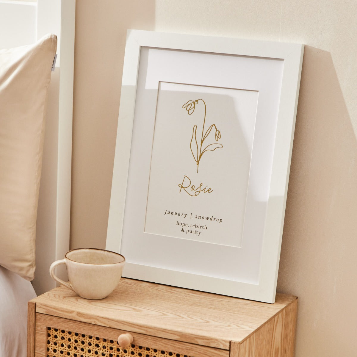 Personalised Birth Flower A3 Framed Print