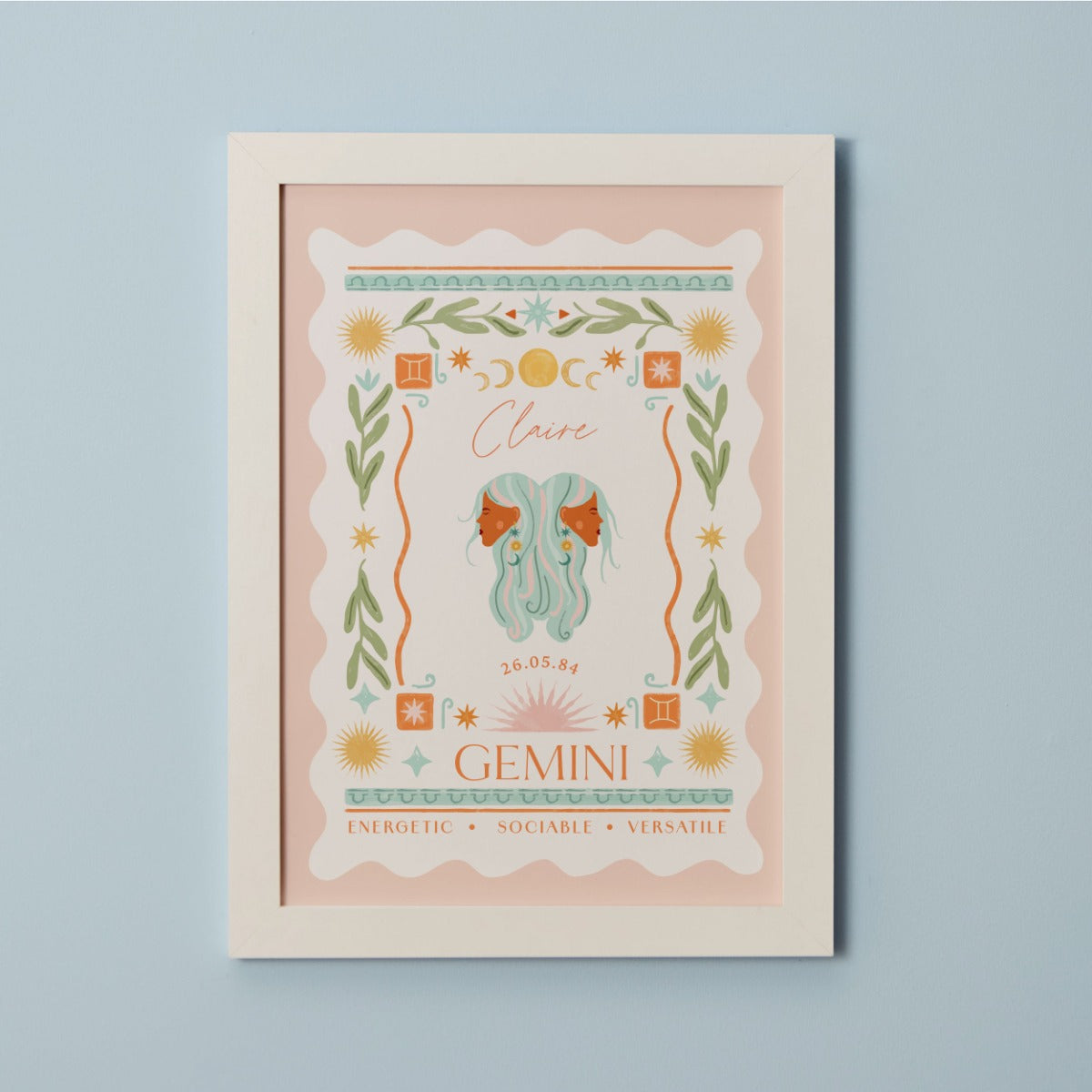 Personalised Zodiac Sign Framed Wall Print 