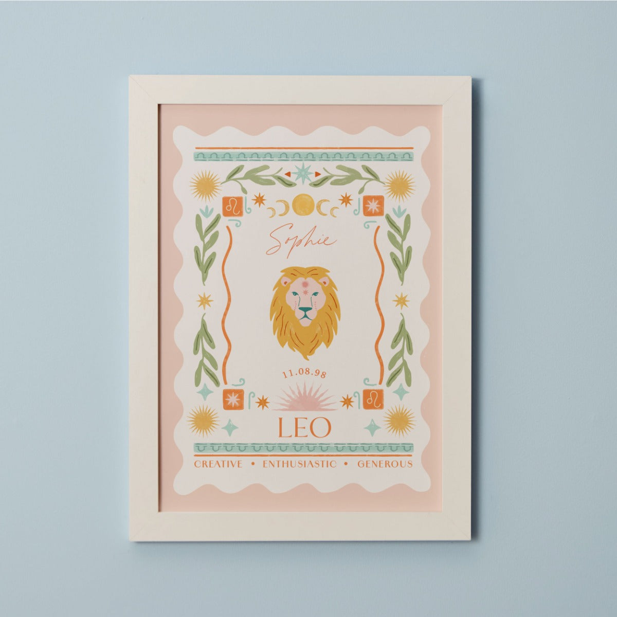 Personalised Zodiac Sign Framed Wall Print 