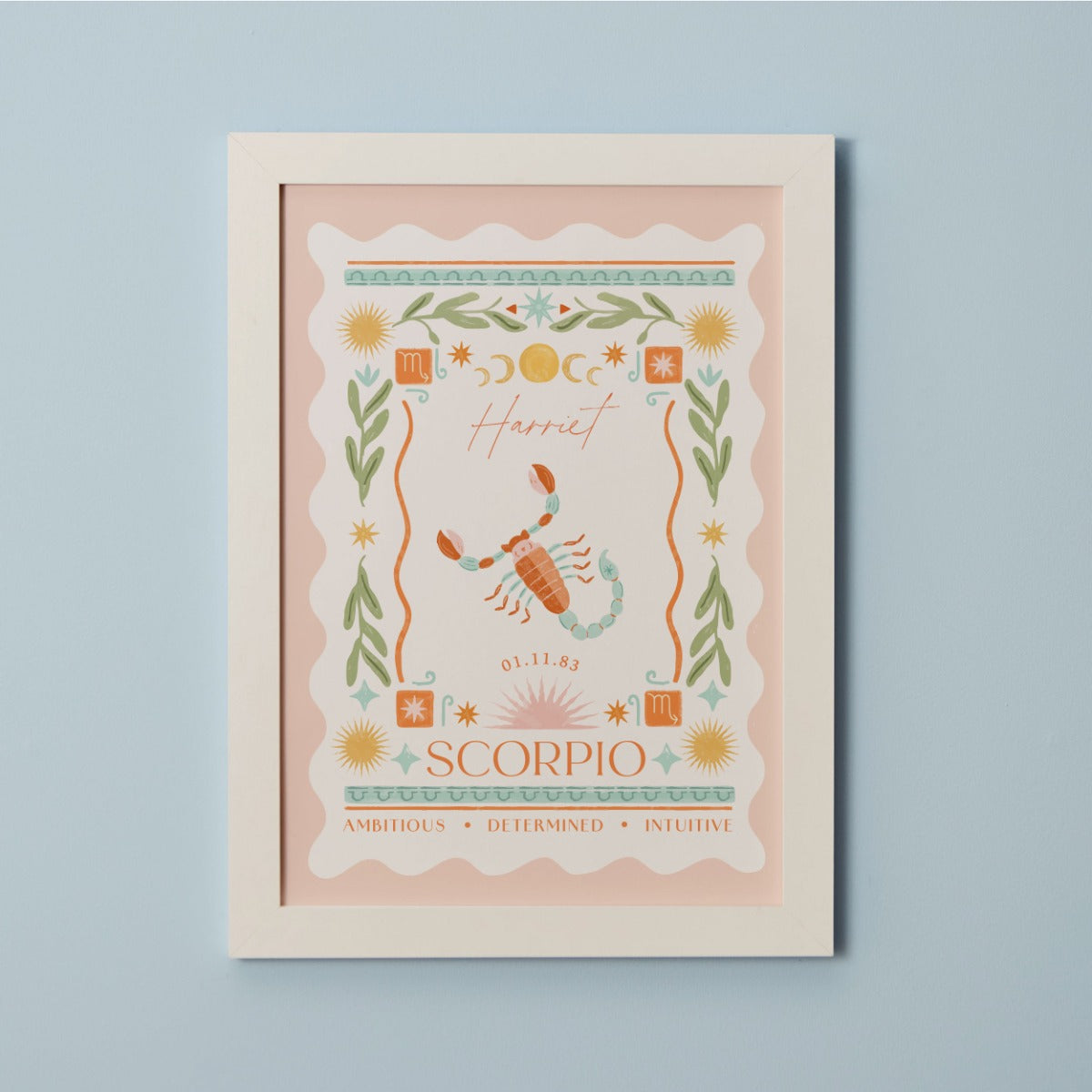 Personalised Zodiac Sign Framed Wall Print 