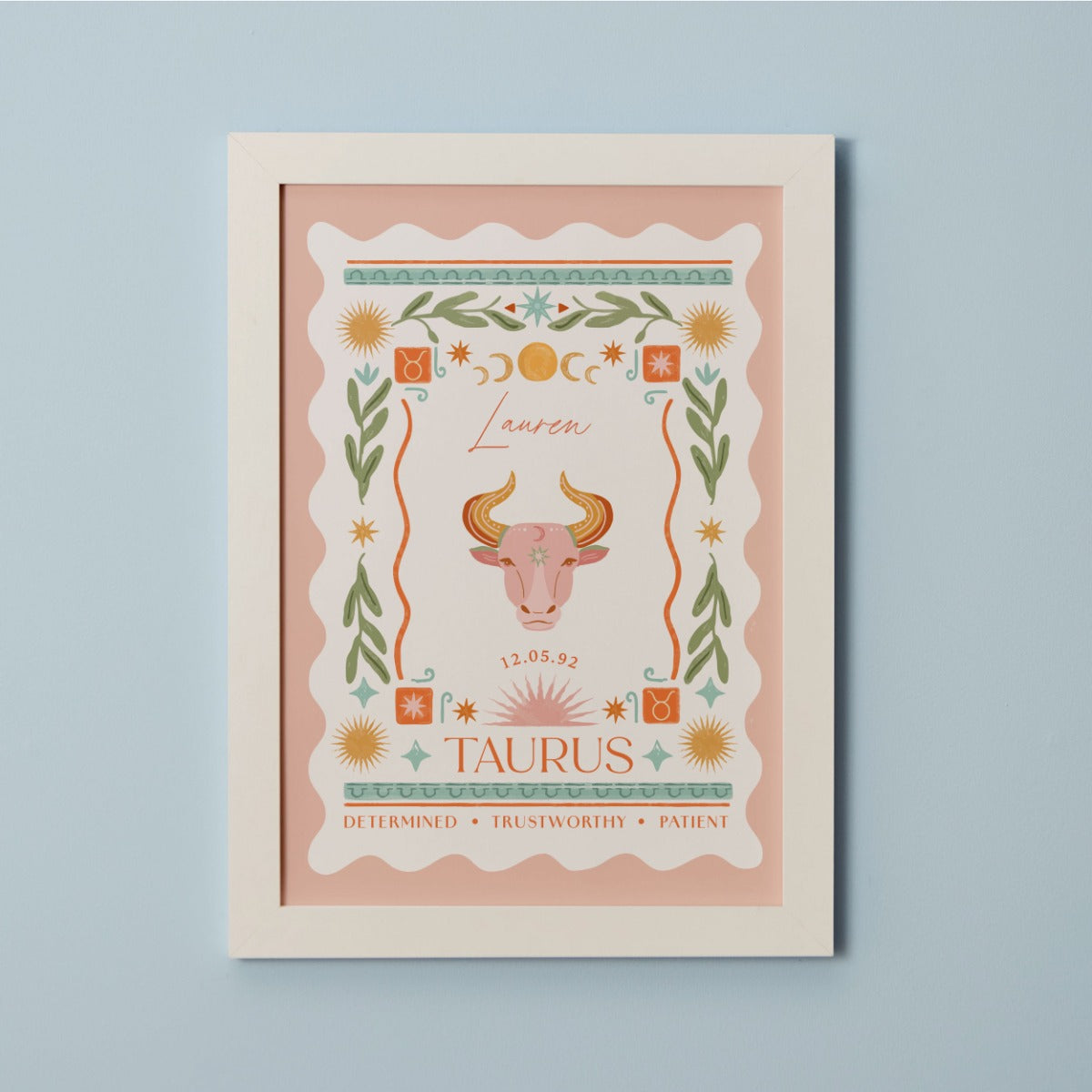 Personalised Zodiac Sign Framed Wall Print 
