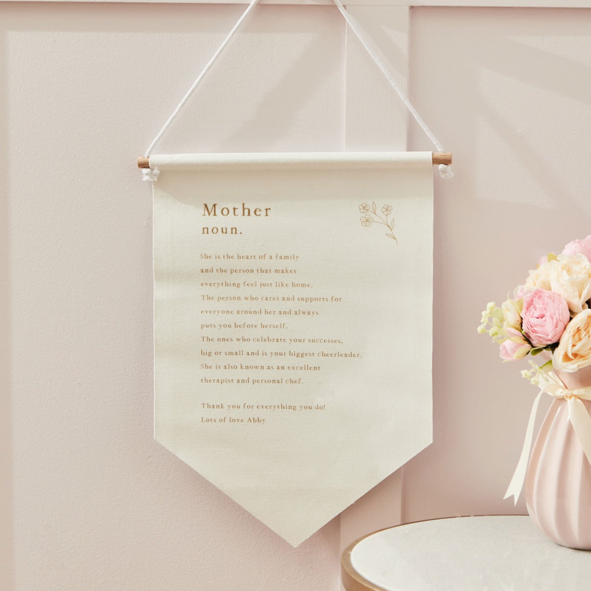 Personalised Mother Meaning Wall Hanging 