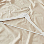 Personalised Black & White Wedding Wooden Coat Hanger in White