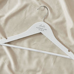 Personalised Black & White Wedding Wooden Children's Coat Hanger