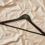Personalised Black & White Wedding Wooden Coat Hanger in Black